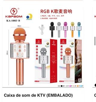 Microfone com som Bluetooth cartão e pendrive