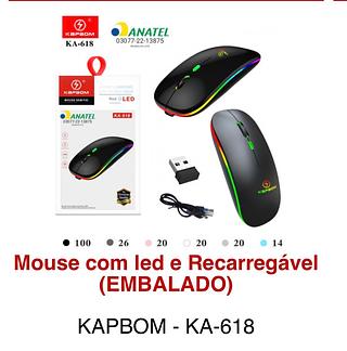 Mouse sem fio carrega
