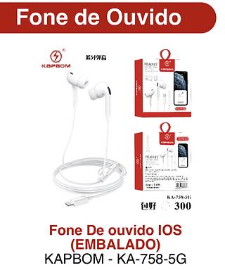 Fone iPhone com fio bluetooth