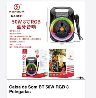 Caixa de som com microfone Bluetooth