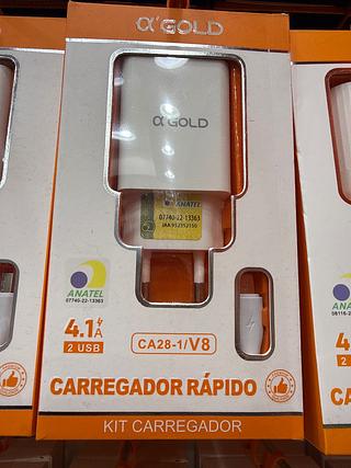 Carregador v8 rápido 4.1A 2USB