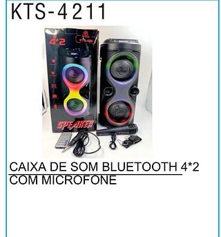 Caixa de som com microfone Bluetooth