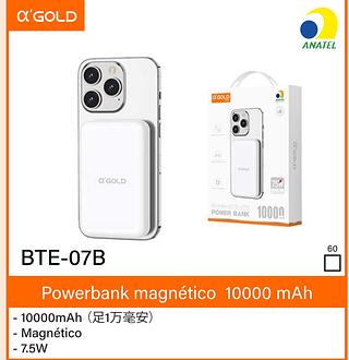 Bateria power bank 10000mAh indução