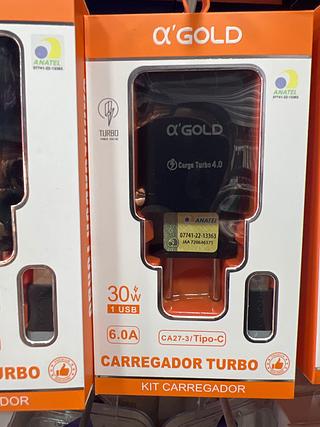 Carregador turbo 6.0A 30W tipo-c