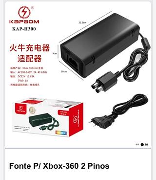 Fonte x-box 360 2 pinos