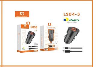 Carregador veicular 4.8A para carro tipo-c